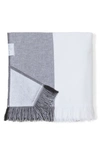 Barefoot Dreams Colorblock Organic Cotton Oversize Towel In Carbon-white