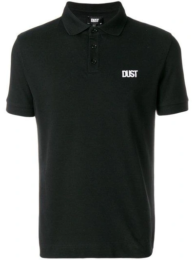 Dust Logo Fitted Polo Top In Black