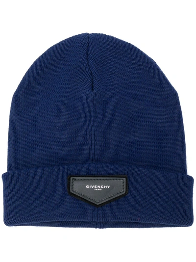 Givenchy Logo Plaque Beanie Hat