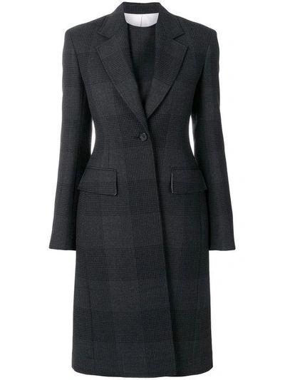 Calvin Klein 205w39nyc Fitted Check Coat - Black