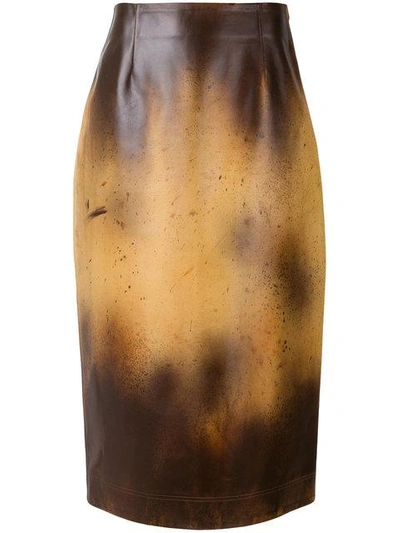 Calvin Klein 205w39nyc Paint Splatter Skirt - Brown