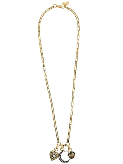 Radà Embellished Mixed Pendant Necklace In Metallic