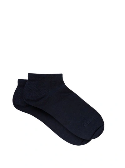 Falke Family Stretch-cotton Ankle Socks In Black