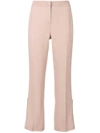 N°21 Ruffle Detail Cropped Trousers In Pink