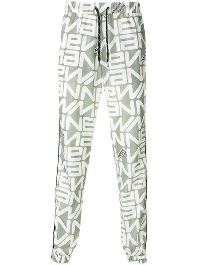 Andrea Crews Slogan Track Trousers - Multicolour