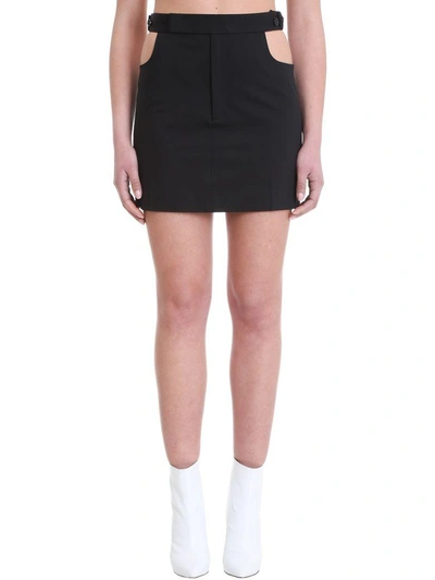 Helmut Lang Mini Skirt In Black Cotton
