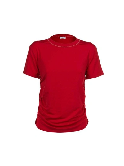 Carven Ruched T-shirt In Rosso
