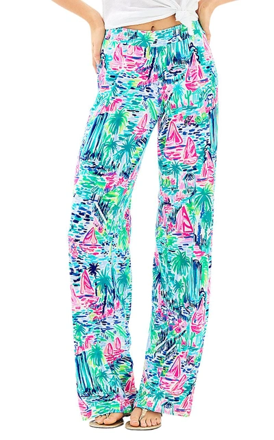 Lilly Pulitzer 32" Lorena Breezy Palazzo Pant In Multi Salt In The Air