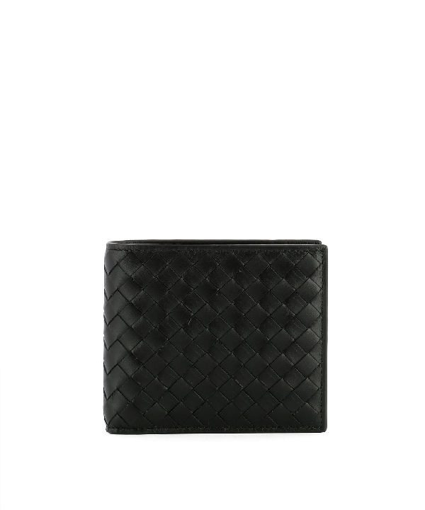 Bottega Veneta Intrecciato Leather & Snakeskin Wallet, Black | ModeSens