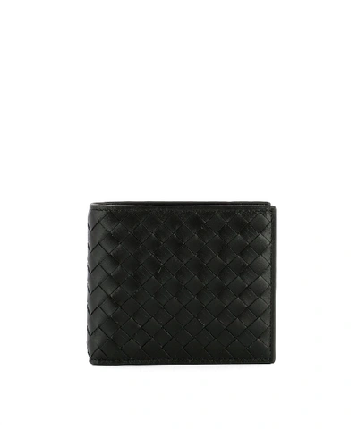 Bottega Veneta Intrecciato Leather & Snakeskin Wallet, Black