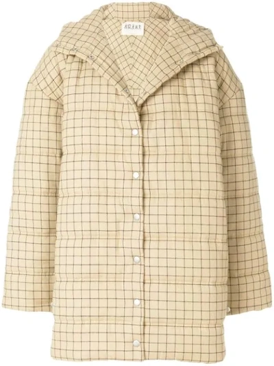 A.w.a.k.e. Oversized Checked Coat In Neutrals