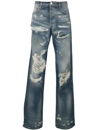 Faith Connexion Distressed Regular Jeans In Blue