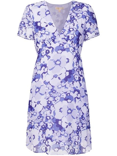 Michael Kors Collection Floral Print Dress - Pink & Purple