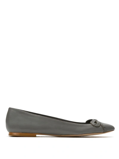 Sarah Chofakian Leather Ballerinas In Grey