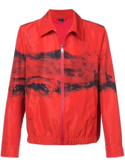 Neil Barrett Abstract Print Jacket In Red
