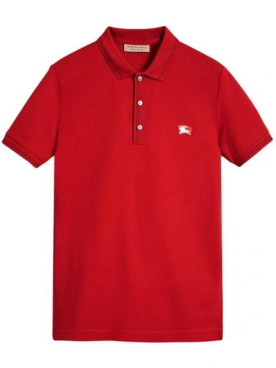Burberry Cotton Piqué Polo Shirt - Red