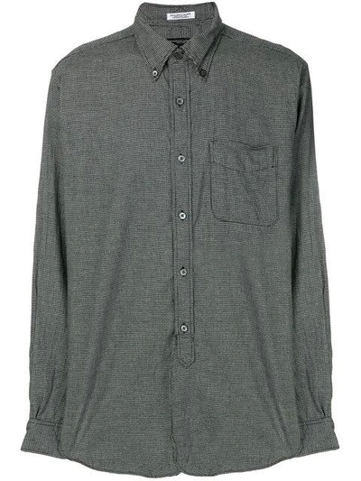 Engineered Garments Micro Houndstooth Check Shirt In Grey