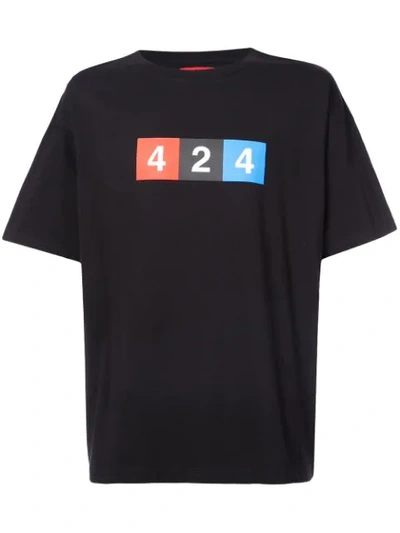 424 Logo-print Cotton-jersey T-shirt In Black