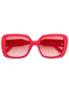 Elie Saab Oversized Square Sunglasses In Red