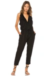 Enza Costa French Linen Easy Jumpsuit In Black