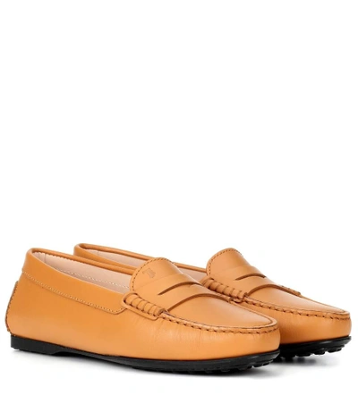 Tod's Gommino Leather Loafers In Brown