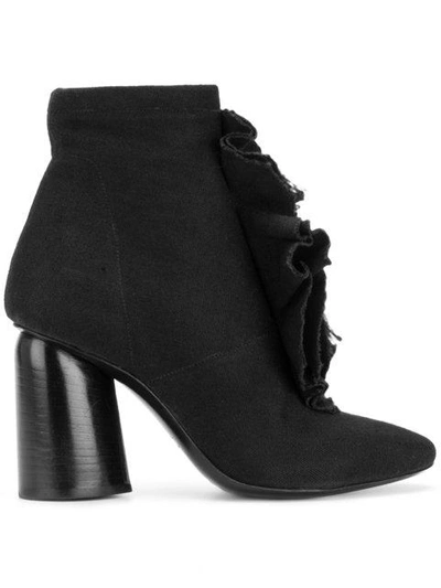 Cinzia Araia Ruffle Trim Boots In Black