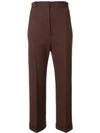 Jacquemus Revers Tailored Cropped Trousers In Brown