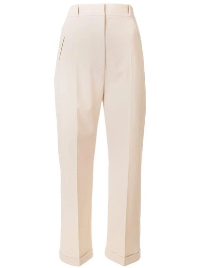 Jacquemus High Rise Trousers In Neutrals