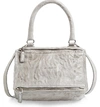 Givenchy 'small Pepe Pandora' Leather Shoulder Bag - Grey In Pearl Grey