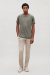 Cos Round-neck T-shirt In Grey