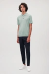 Cos Silk-cotton Polo Shirt In Turquoise