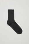 Cos Crochet Patterned Ankle Socks In Black