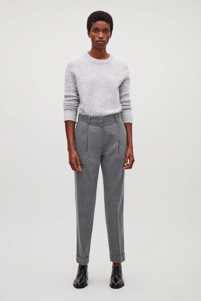 Cos Tapered Trousers In Grey