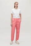 Cos Relaxed Twill Chinos In Pink