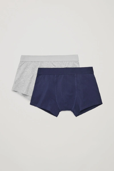 Cos 2-pack Organic-cotton Boxer Briefs In Grey