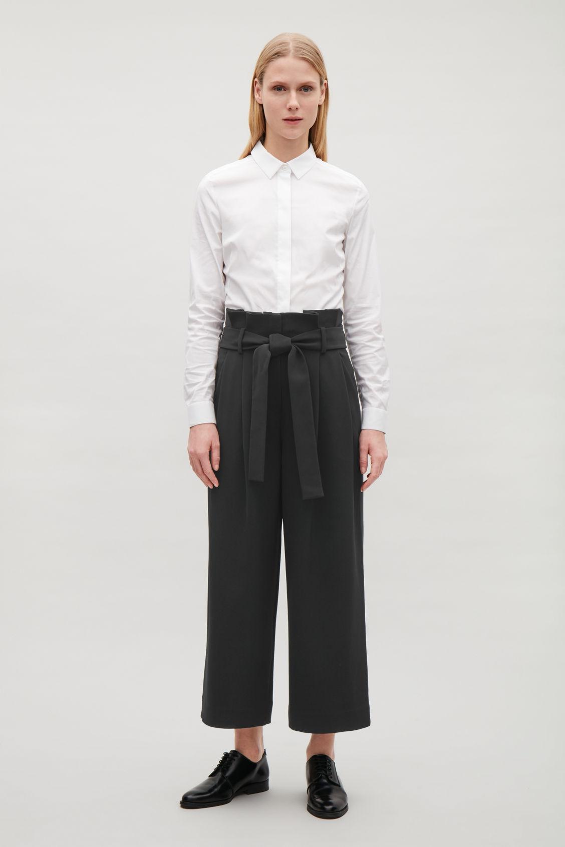 black belted high waisted trousers