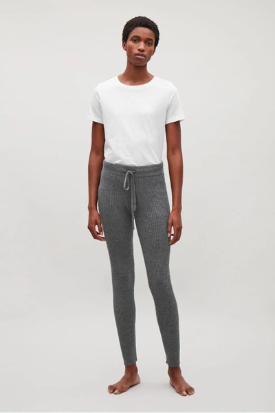 Cos Ribbed Cashmere Trousers In Grey