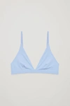 Cos Triangle Microfibre Bra In Blue