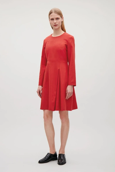 Cos Seamed A-line Dress In Red