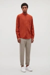 Cos Cotton Button-down Shirt In Orange