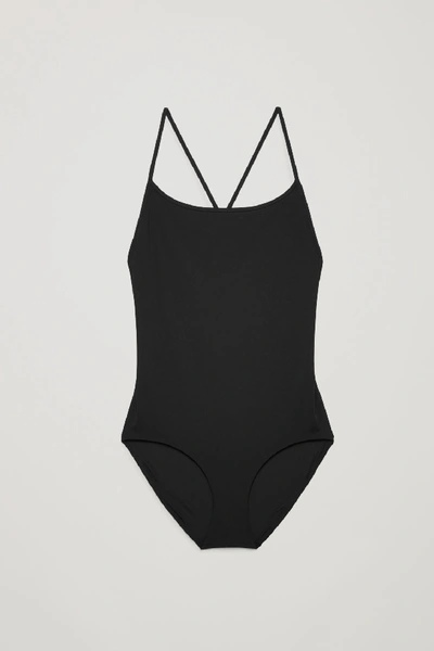 Cos Crossover Scoop-neck Swimsuit In Black