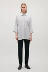 Cos Draped Wide-fit Shirt In Grey