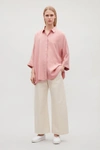 Cos Draped Wide-fit Shirt In Pink