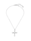 Majorica Sterling Silver & 5-6mm Organic Faux-pearl Chain Cross Necklace In White