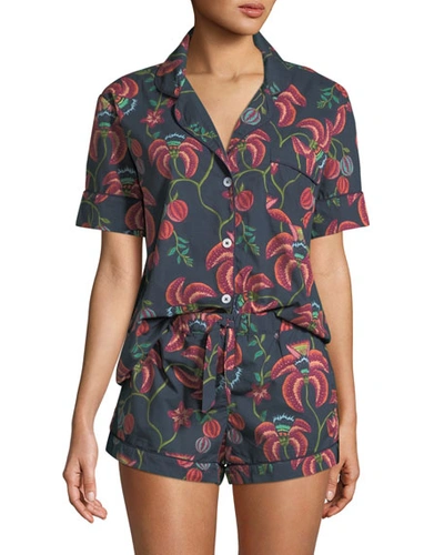Desmond & Dempsey Floral-print Shorty Pajama Set In Multi Pattern