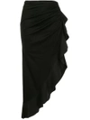 Goen J Goen.j Asymmetric Gathered Jersey Skirt - Black