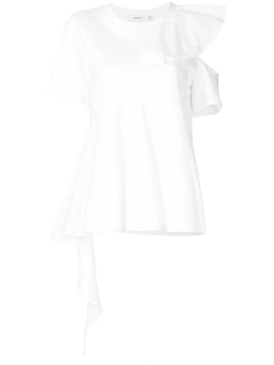 Goen J Goen.j Paneled Jersey-poplin T-shirt - Weiss In White