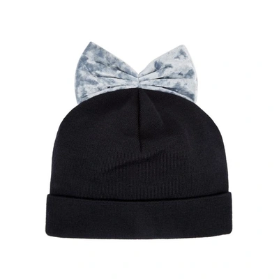 Federica Moretti Navy Bow-embellished Beanie