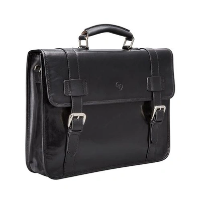 Maxwell Scott Bags High Quality Black Leather Backpack Briefcase For Men