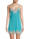 Natori Enchant Floral Lace Chemise In Teal